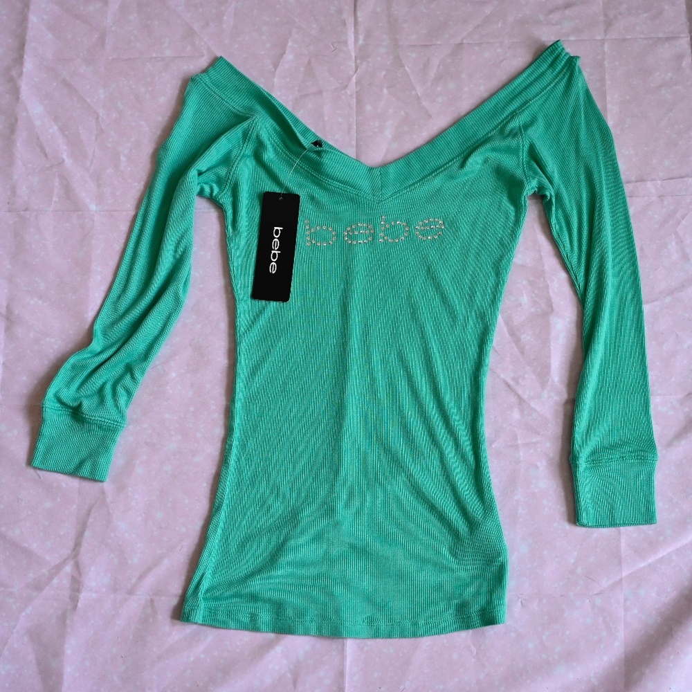 Bebe Logo Knit Top – Size XS 🔥🖤